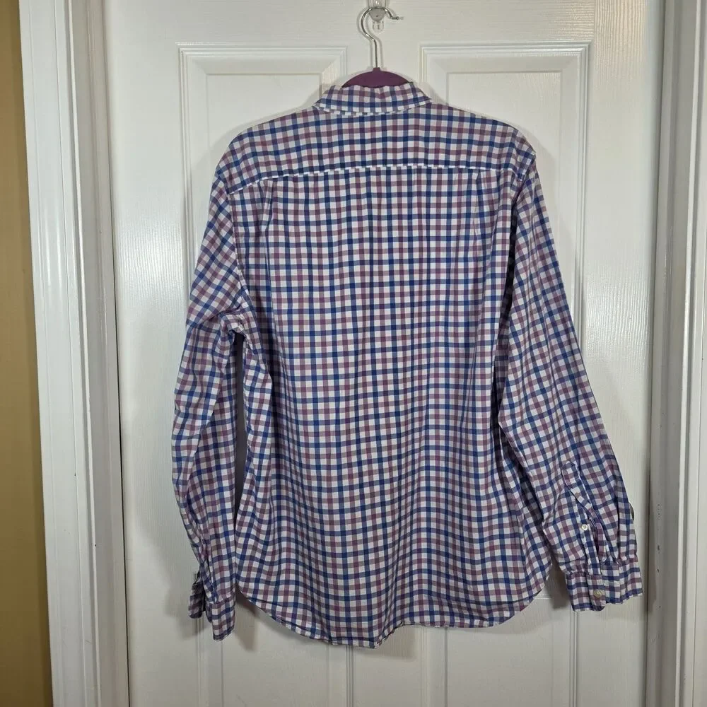 J. Crew Plaid Cotton Long Sleeve Button Down Shirt Men's Size LARGE